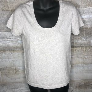 525 America grey scoop neck short sleeve sweater